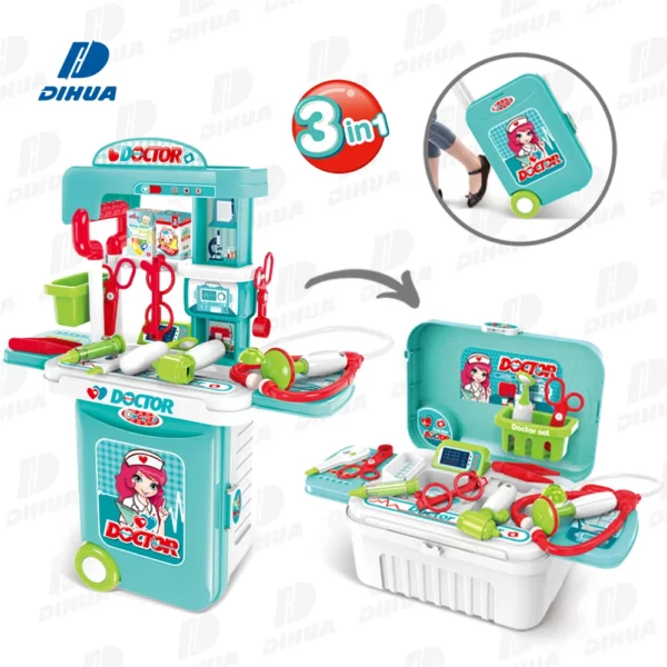 Set de Docteur Évolutif 3-en-1 avec Chariot & Valisette