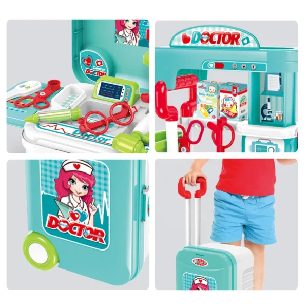 Set de Docteur Évolutif 3-en-1 avec Chariot & Valisette