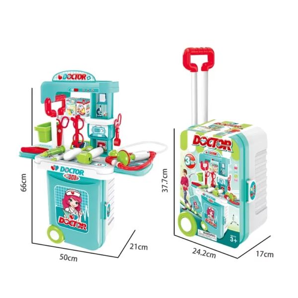 Set de Docteur Évolutif 3-en-1 avec Chariot & Valisette