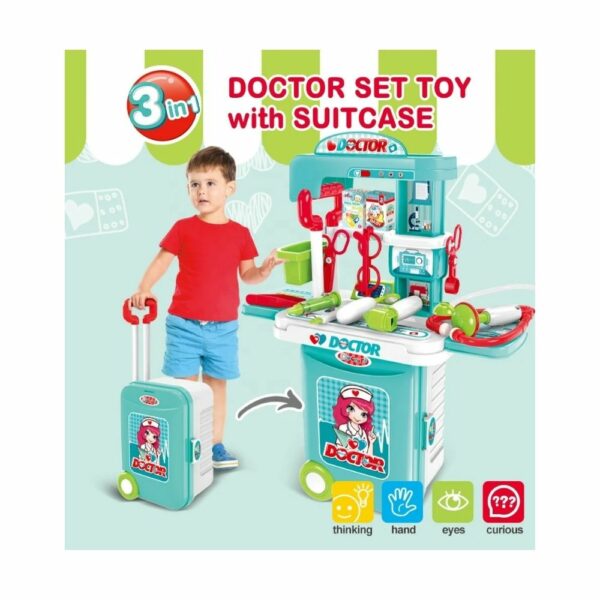 Set de Docteur Évolutif 3-en-1 avec Chariot & Valisette