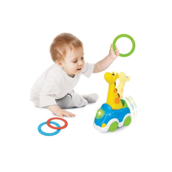 Voiture Lumineuse avec Girafe & Jeu d'Anneaux (Dès 18 mois)