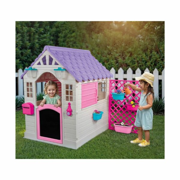 Maisonnette Enfant Rose Dolu Intérieur & Extérieur