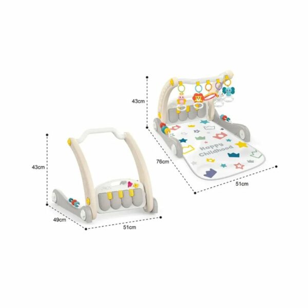 Tapis d'Éveil & Trotteur 2-en-1 avec Piano
