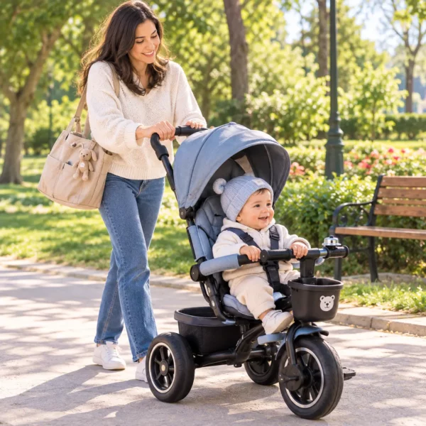 Tricycle Évolutif Smart avec Canne Parentale ( Livraison offerte )