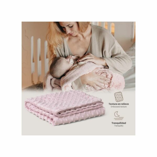 Couverture Douceur à Relief Bulles Interbaby 80x110 cm - Rose