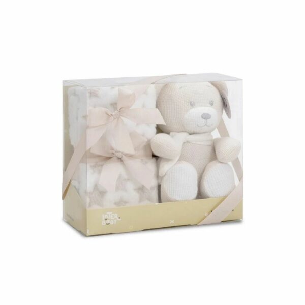 Set Cadeau Naissance Interbaby PE024 - Couverture Étoilée & Peluche Ours