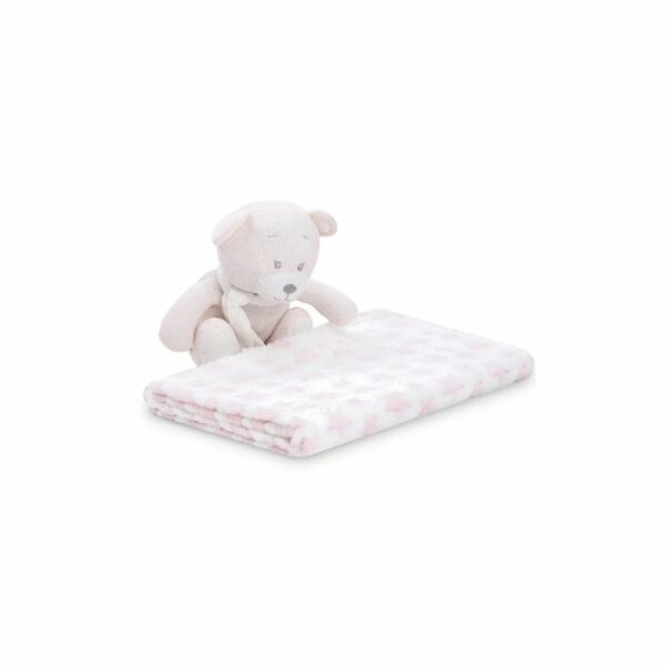 Set Cadeau Naissance Interbaby PE024 - Couverture Étoilée & Peluche Ours