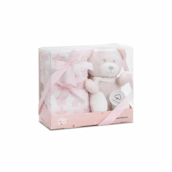 Set Cadeau Naissance Interbaby PE024 - Couverture Étoilée & Peluche Ours