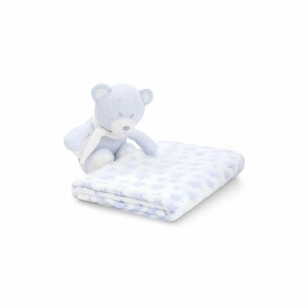Set Cadeau Naissance Interbaby PE024 - Couverture Étoilée & Peluche Ours