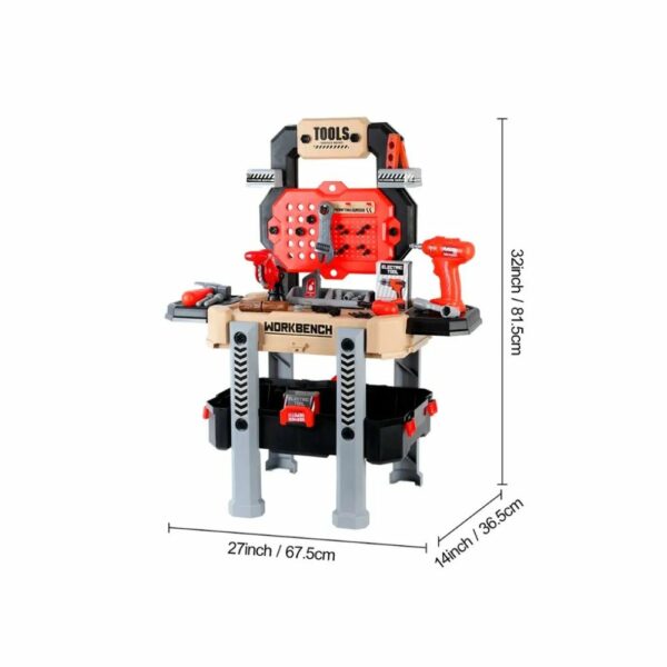Établi de Bricoleur Mobile 2-en-1 avec Boîte d'Outils (78 Pièces ) 