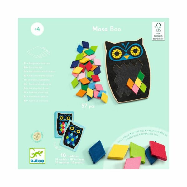 Jeu de Mosaïque en Bois Mosa Boo – Djeco (Dès 3 ans)