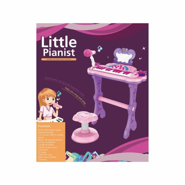 Mini Piano Électronique avec Tabouret & Micro Karaoké (Dès 18 mois)
