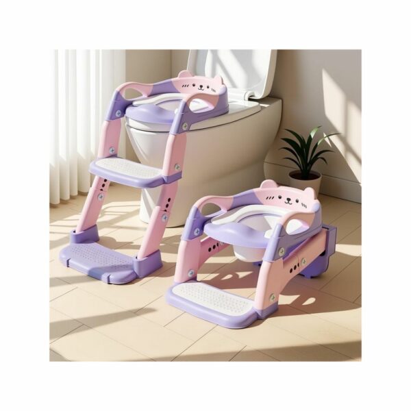 Réducteur de Toilettes 3-en-1 avec Échelle violet ( Livraison offerte )