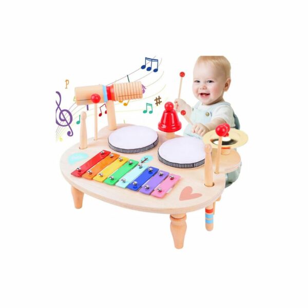 Table de Musique Évolutive en Bois - Multi-Instruments