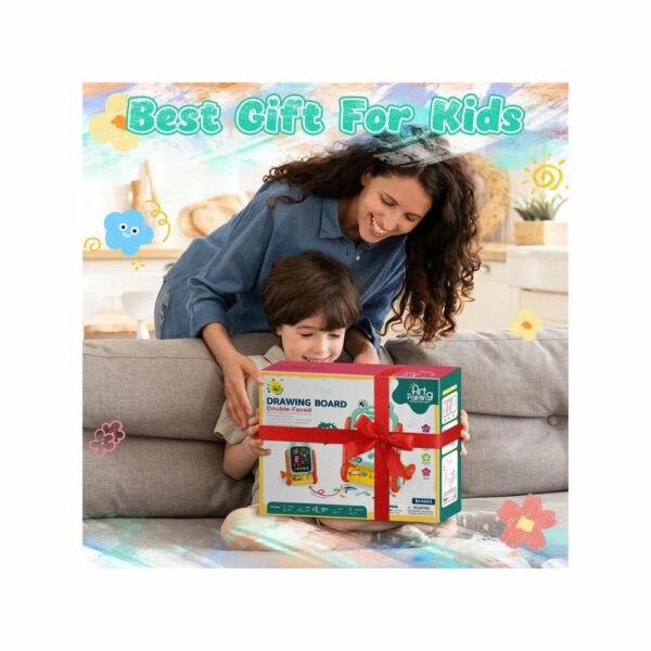 Tableau d'Apprentissage 4-en-1 Ajustable 4 Tableau d'Apprentissage double face Ajustable (Dès 3 ans)