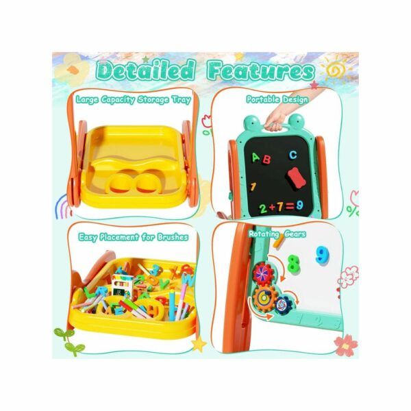 Tableau d'Apprentissage 4-en-1 Ajustable 5 Tableau d'Apprentissage double face Ajustable (Dès 3 ans)