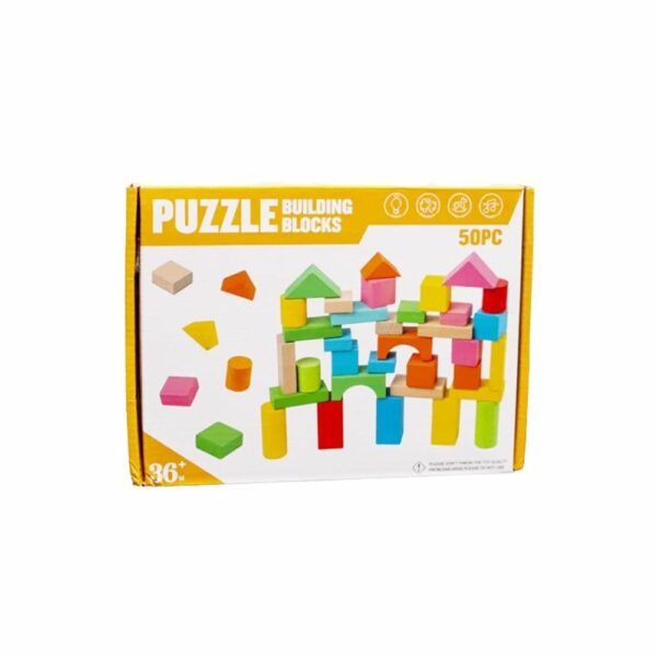 jeu de construction en bois 50 pièces Éducatives Jeu de construction en bois 50 pièces Éducatives